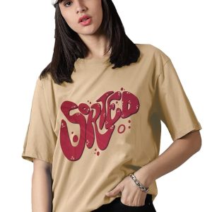 Half Sleeves Cotton Blend Back Printed T-Shirt