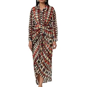Women Georgette A Line Printed Dress